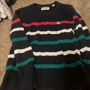 Original Penguin Men's Striped Shirt - Navy, Red, Green, White